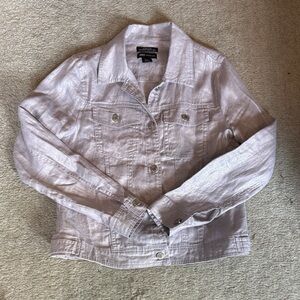 Jones New York European Flax (Linen) lavender jacket S